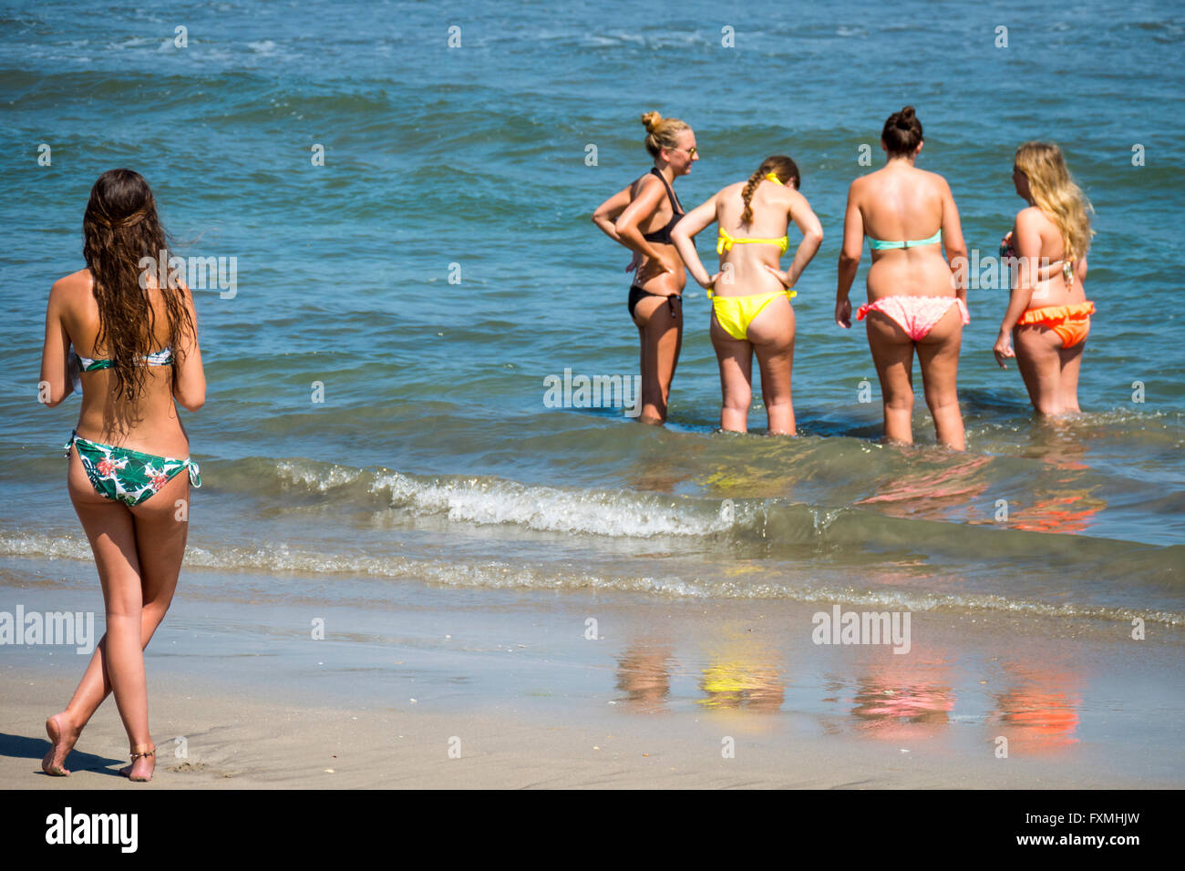 Girls in Bikini on Beach Kuta Bali Indonesia Stock Photo Alamy