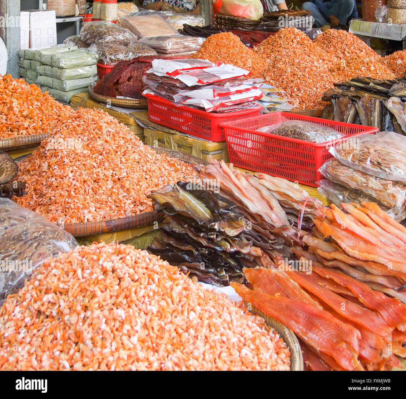 various products seen at a fish market in Cambodia Stock Photo Alamy