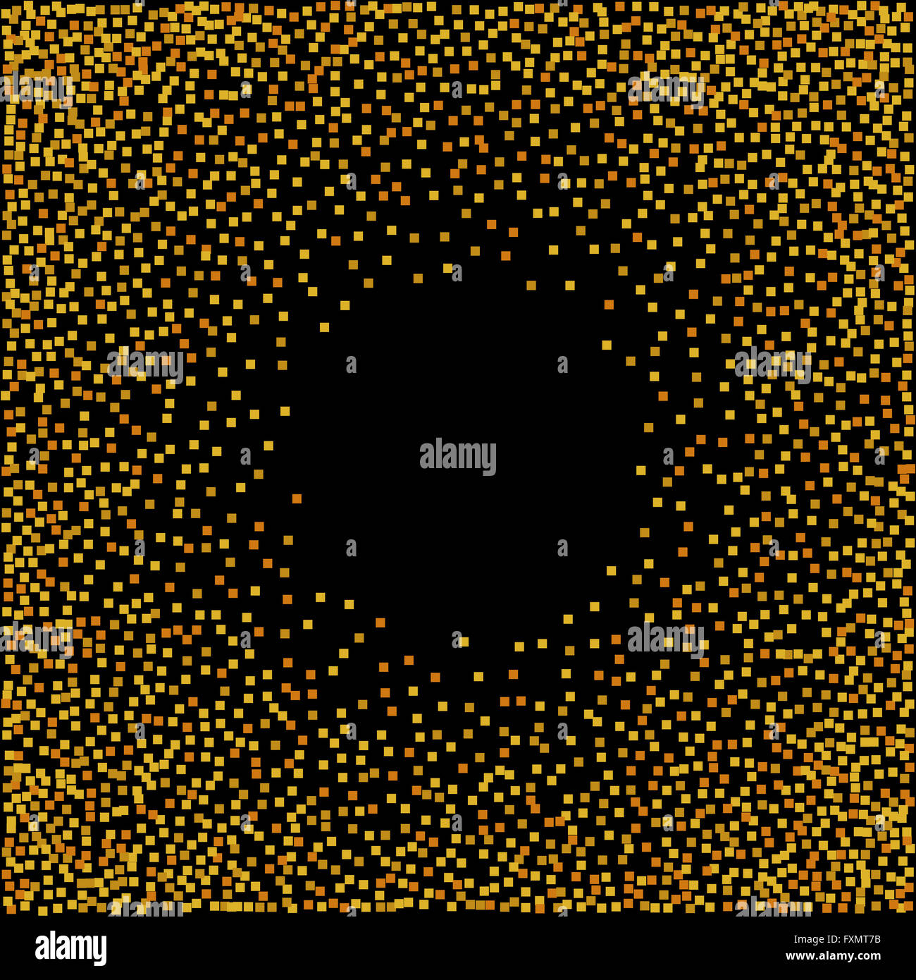 Gold glitter confetti explosion on black background. Vector ...