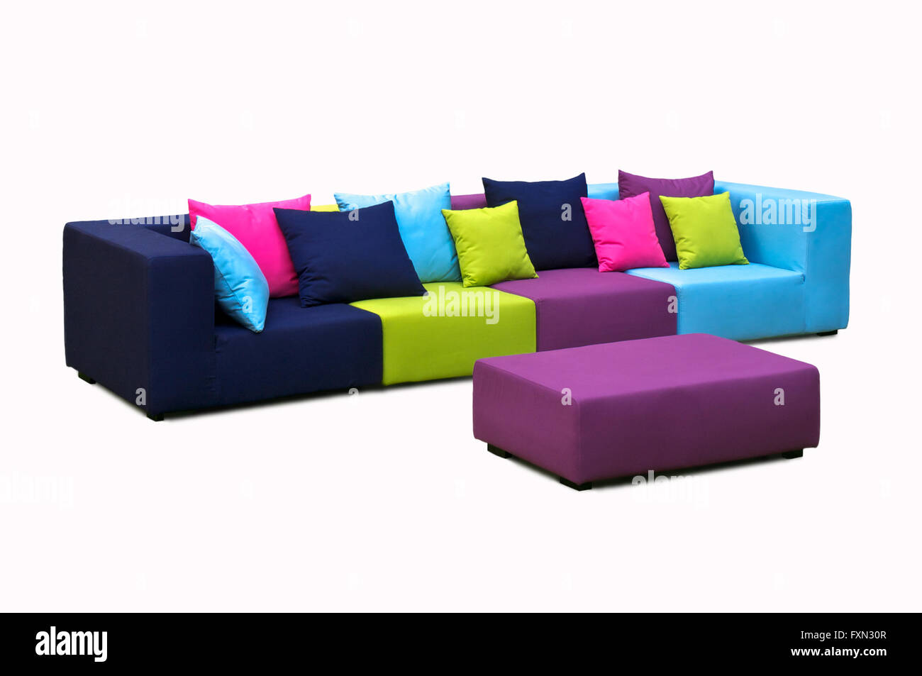 Outdoor indoor sofa with water resistant pillows Stock Photo