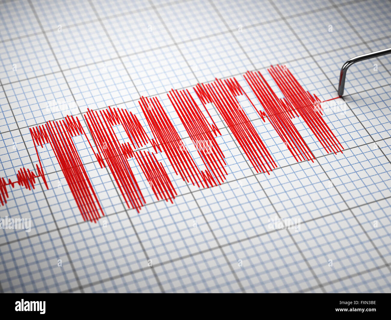 Truth concept.  Closeup of a polygraph lie detector with text. 3d illustration Stock Photo