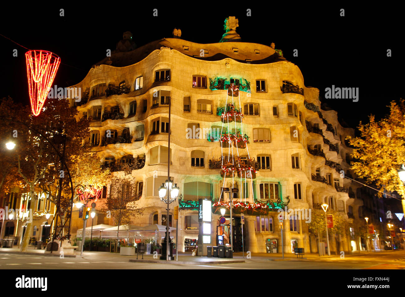 Casa Mila, La Pedrera from the catalan architect Antoni Gaudi, famous architecture in Barcelona Stock Photo