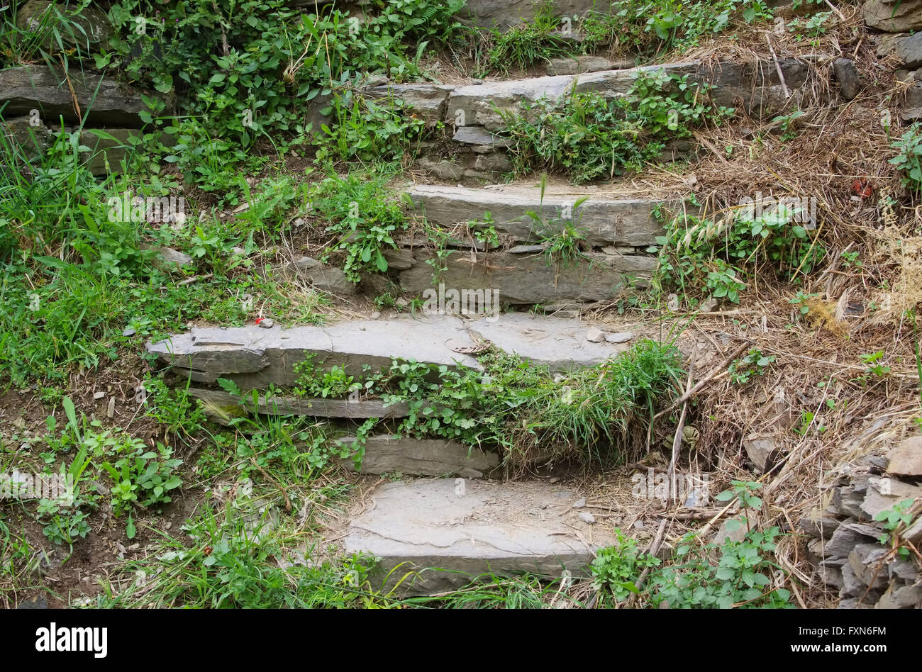 Natursteintreppe - natural stone staircase 01 Stock Photo
