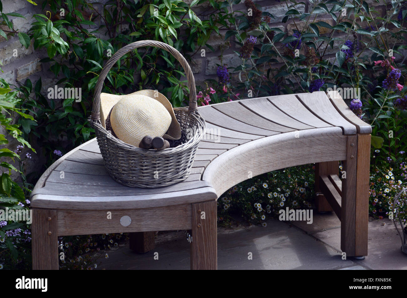 Curved wicker bench deals