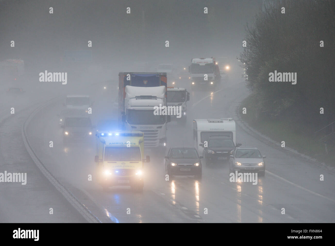 Treacherous Driving Conditions On The M11 Motorway In Harlow Essex After Thunderstorms And Torrential Rain Hit The Region Stock Photo Alamy [ 956 x 1300 Pixel ]