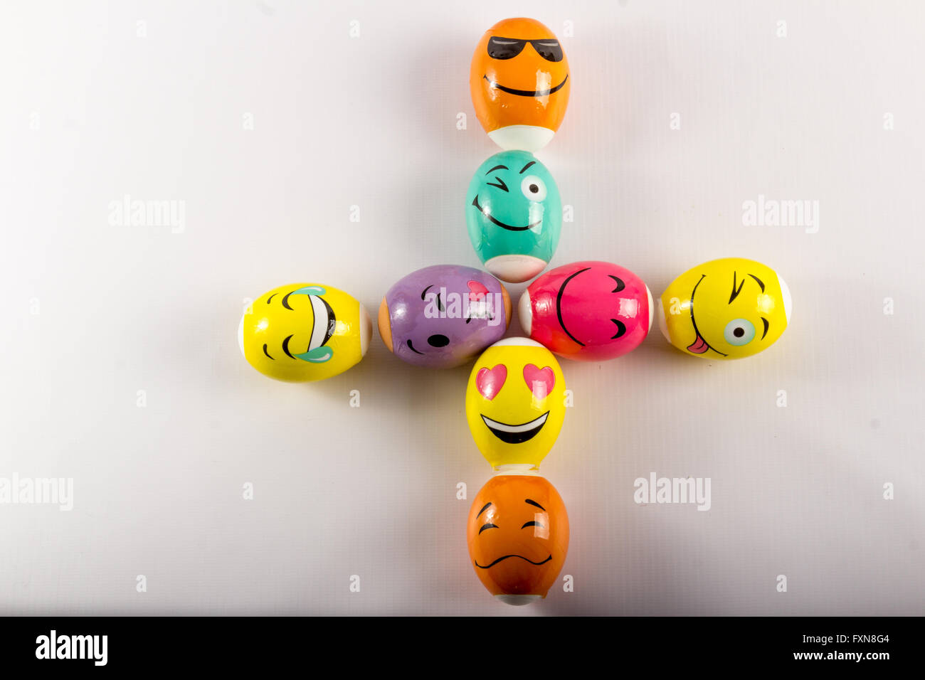 Colored Easter eggs isolated on white background Stock Photo - Alamy