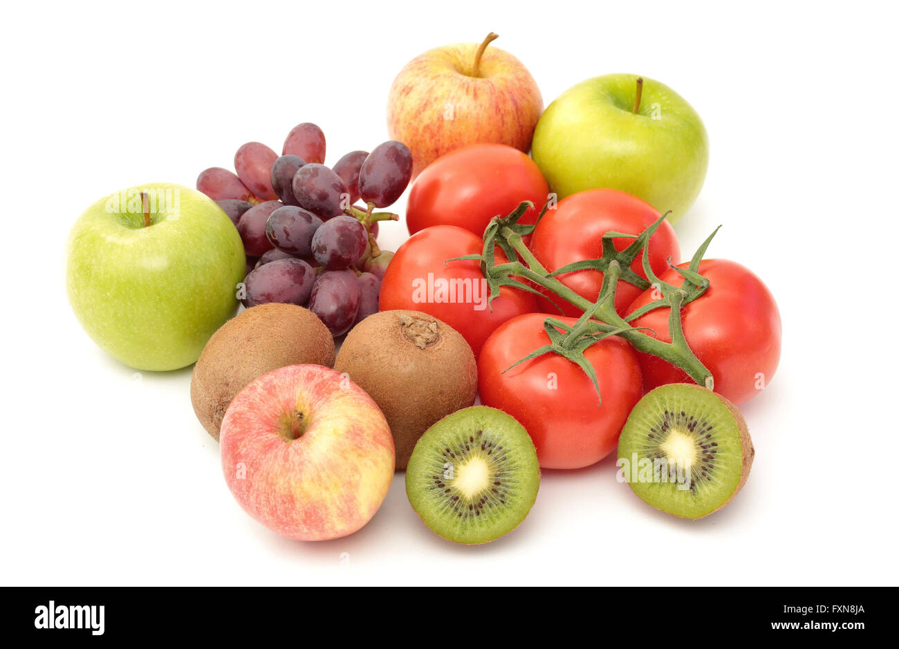 Variety of fruit and tomatoes Stock Photo Alamy
