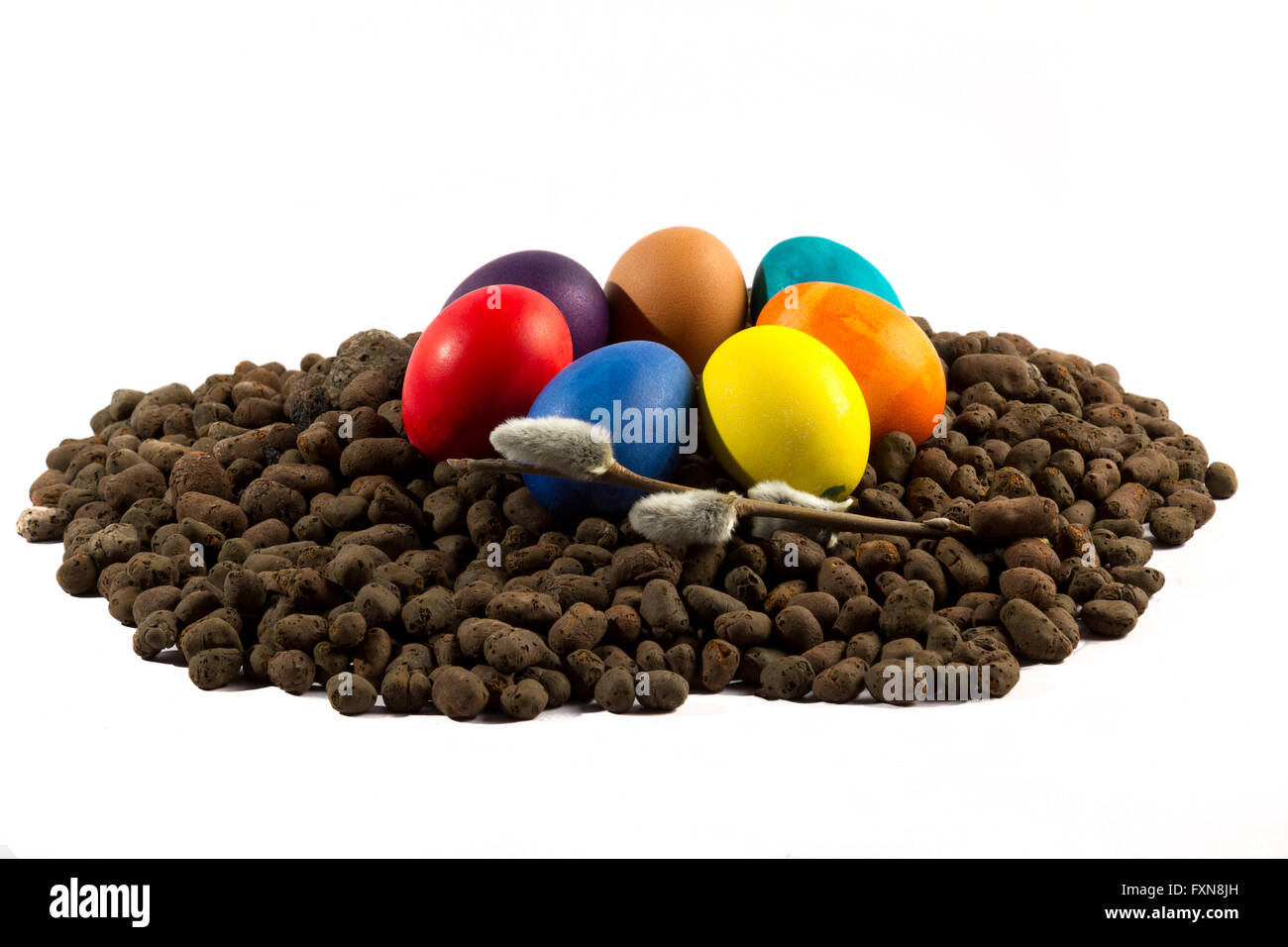 Colored Easter eggs isolated on white background Stock Photo - Alamy