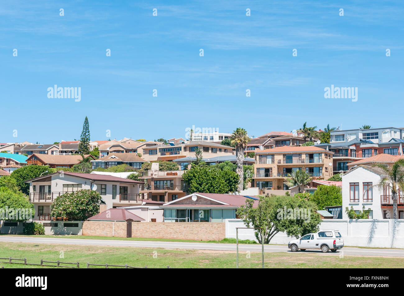 JEFFREYS BAY, SOUTH AFRICA FEBRUARY 28, 2016 A street scene showing