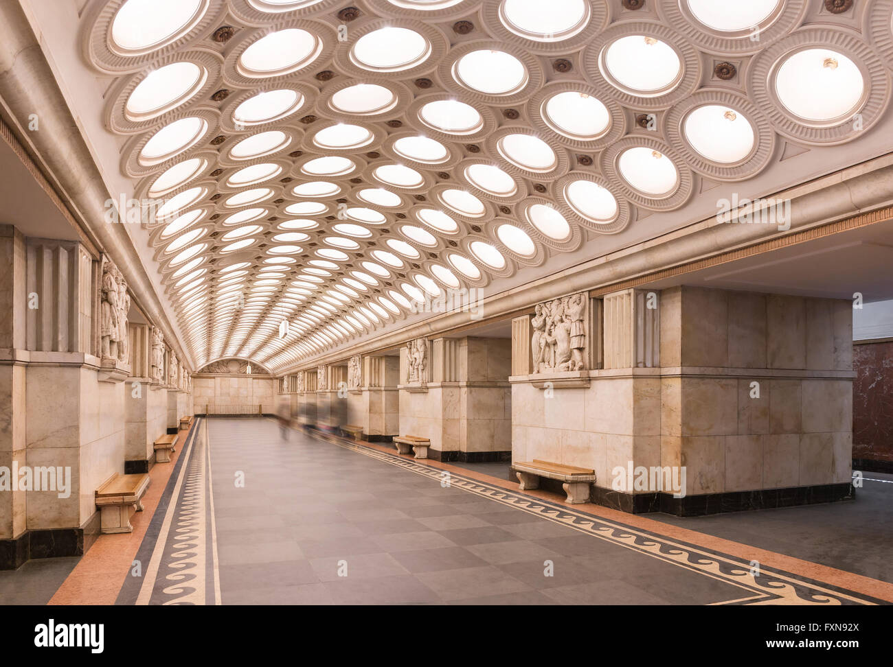 Elektrozavodskaya metro station in Moscow, Russia Stock Photo - Alamy
