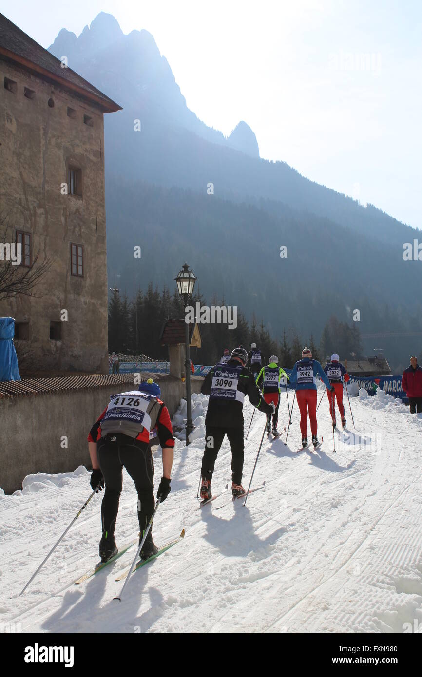 Cross Country Skiers take part in the 43rd Marcialonga, an annual long