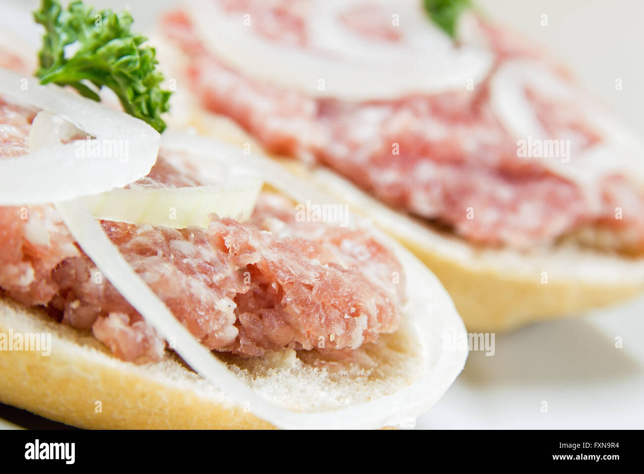 minced meat with bread Stock Photo
