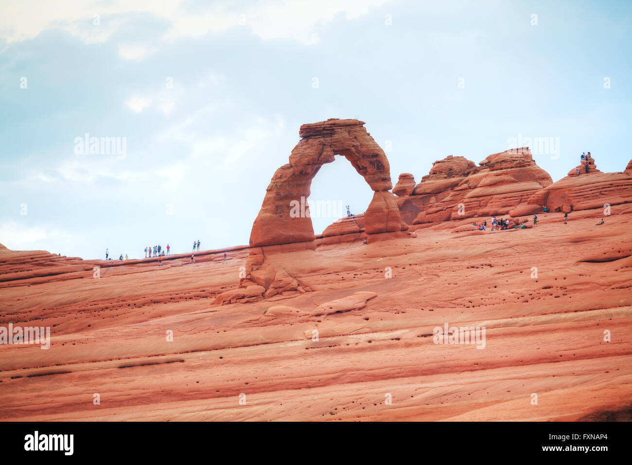MOAB, UT, USA - AUGUST 22: Delicate Arch at the Arches National park on August 22, 2015 near Moab, UT, USA. Stock Photo