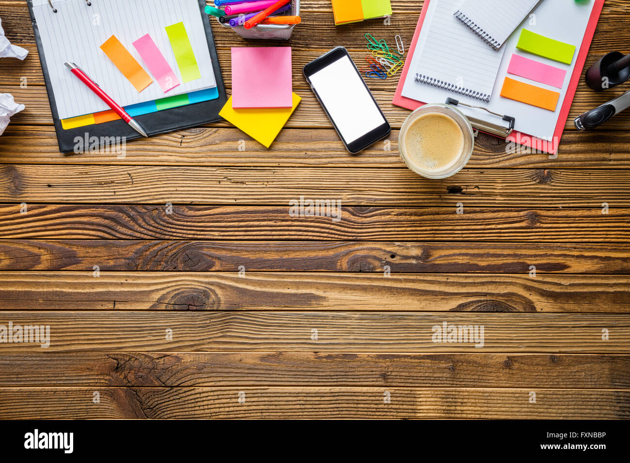 Modern office table in hipster style Stock Photo Alamy
