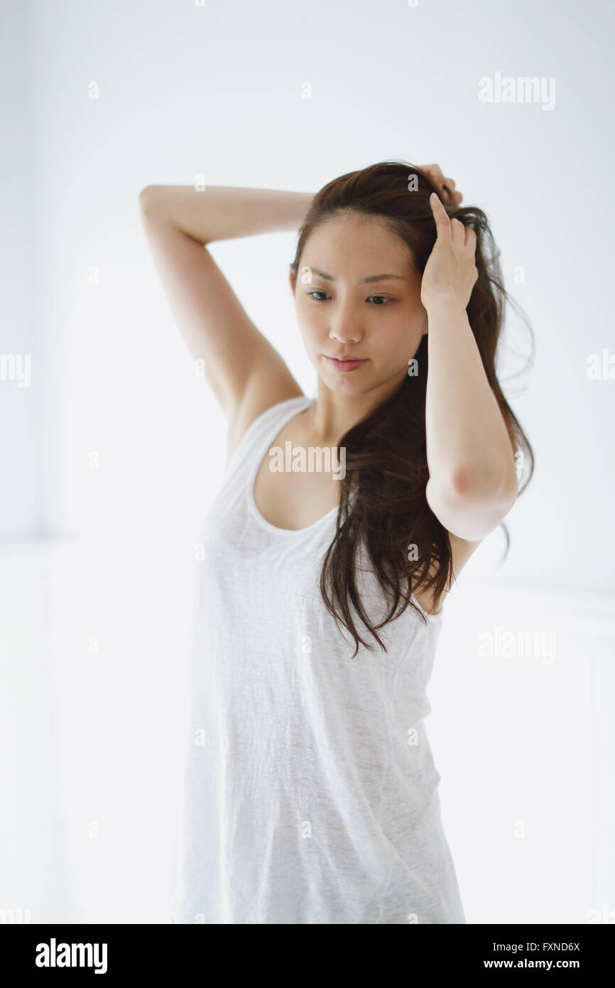 Young japanese women long hair hi-res stock photography and images - Alamy