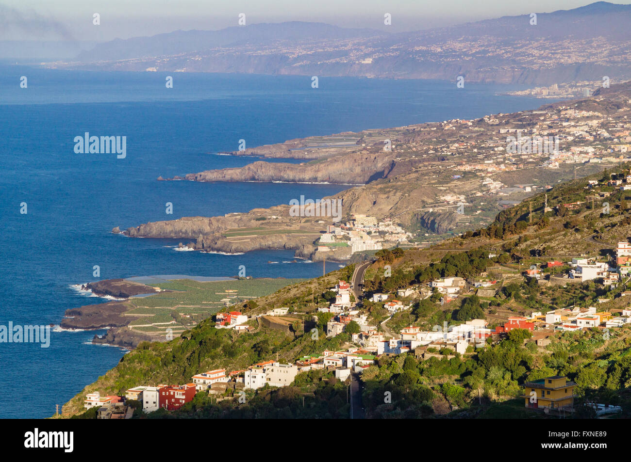 Perspective view on Northern coastline of Tenerife island, Spain Stock Photo