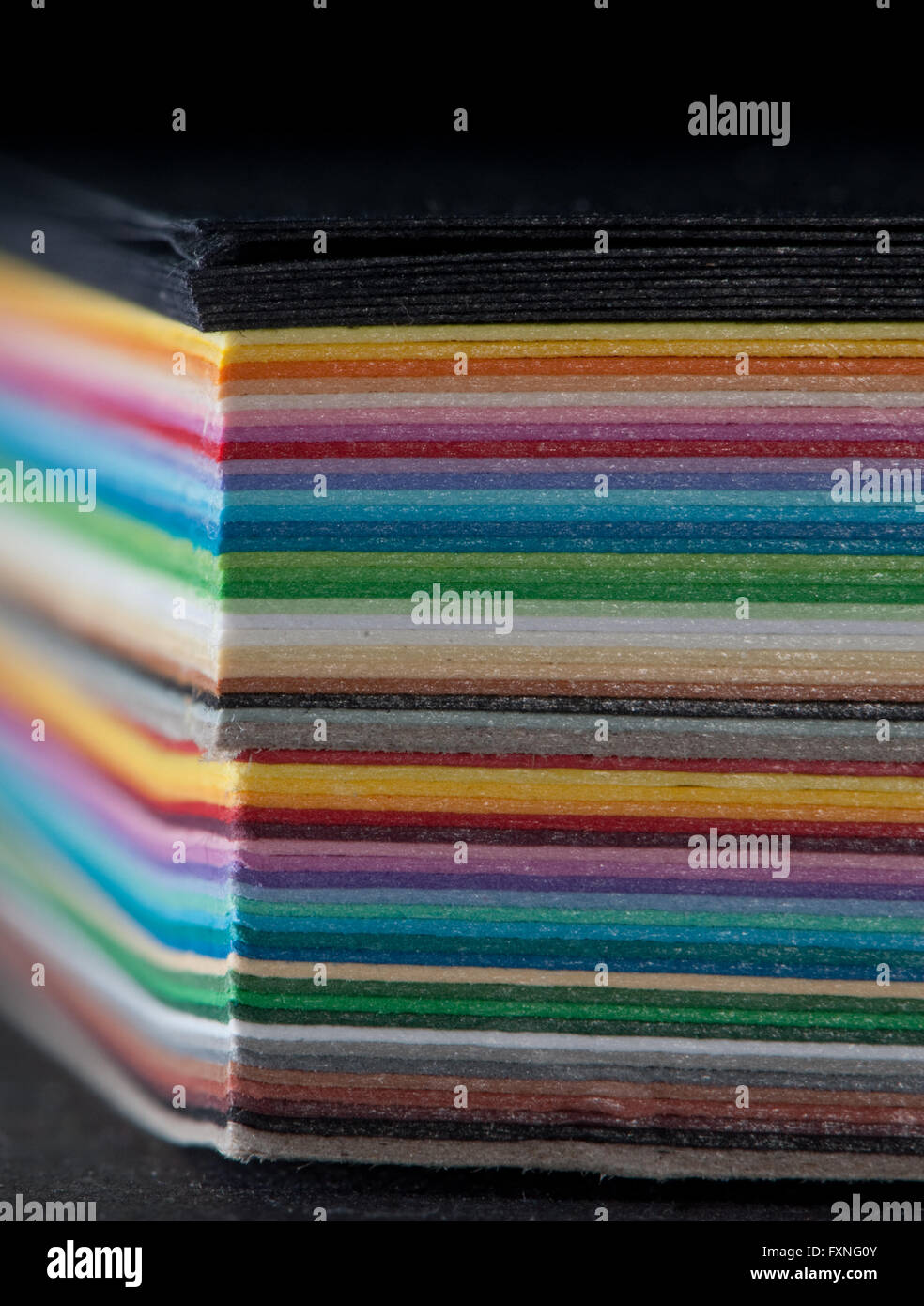 Stack of colorful cardboard stack Stock Photo Alamy