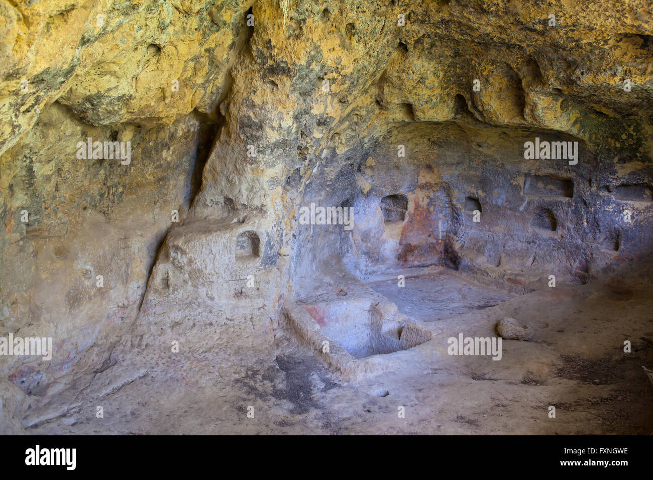 View of the Villaggio Bizantino also called the village in the rock