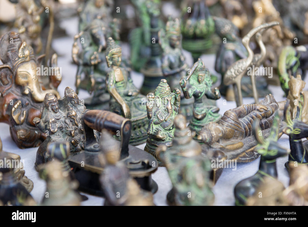 Miniature statues of Hindu gods Stock Photo Alamy