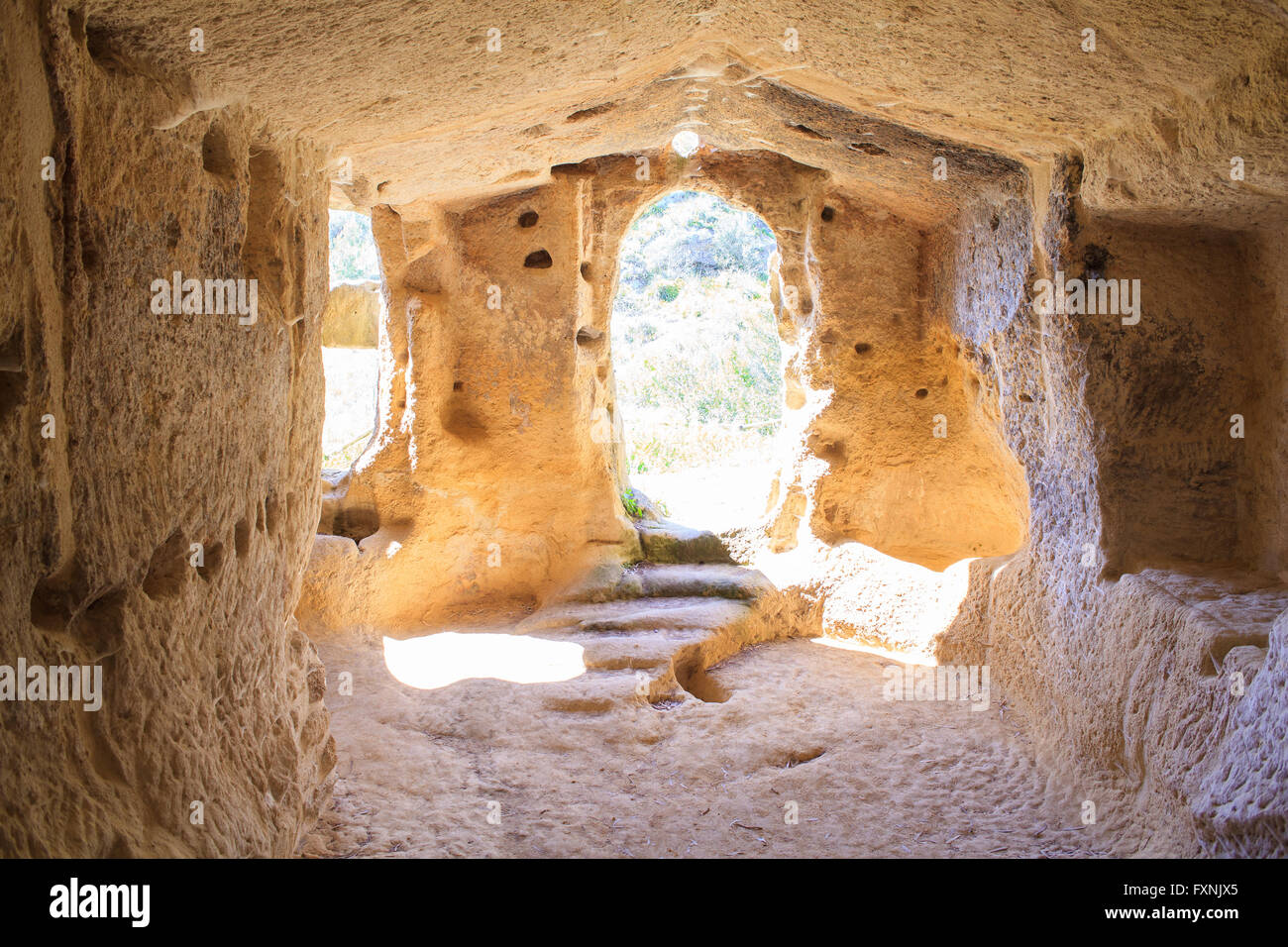 View of the Villaggio Bizantino also called the village in the rock