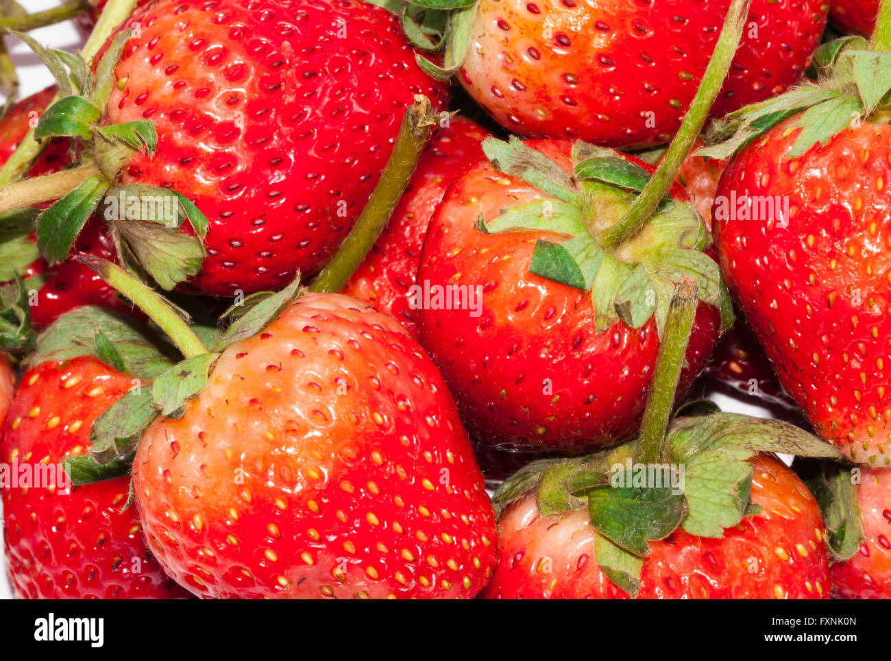 Closeup Group Fresh Red Strawberry Stock Photo - Alamy