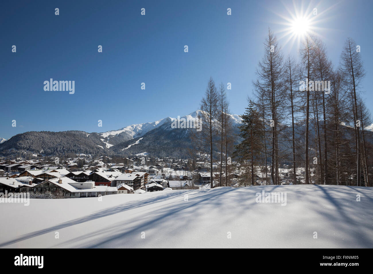 Winter landscape, Karwendel, Seefeld, Tyrol, Austria Stock Photo