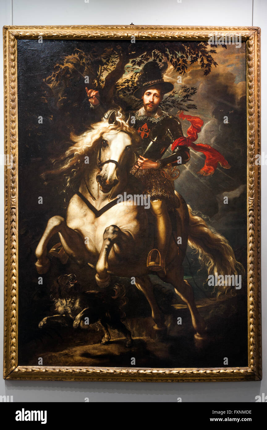 Italy Genoa Galleria Nazionale Spinola Palazzo Francesco Grimaldi - Pieter Paul Rubens Portrait of Giovanni Carlo Doria on the Horse 1606 oil con canvas Stock Photo