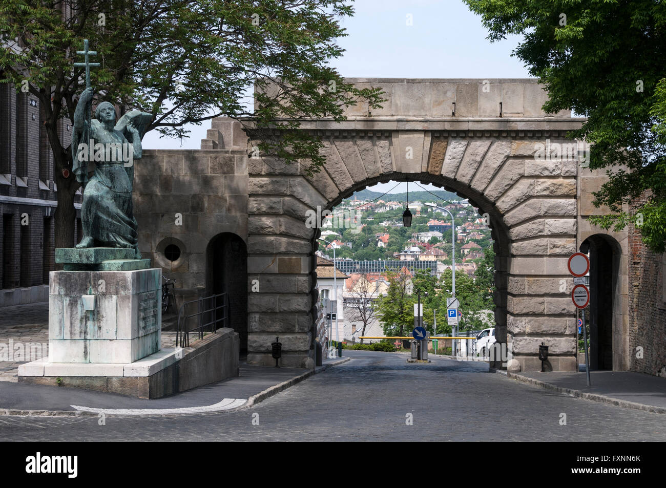 Vienna Gate is the only surviving gate on Buda Castle Hill, Budapest, Hungary. Stock Photo
