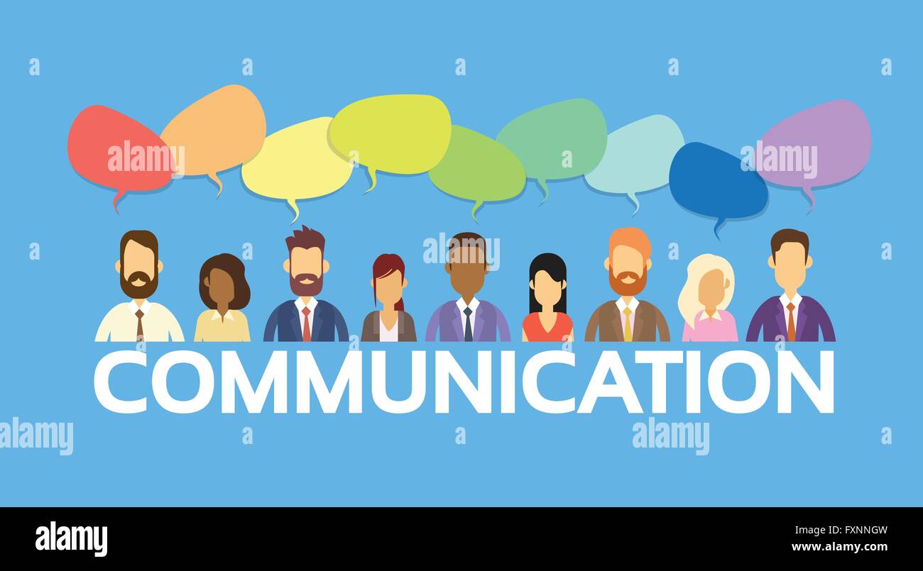 Business People Group Chat Bubble Communication Social Network Stock - 