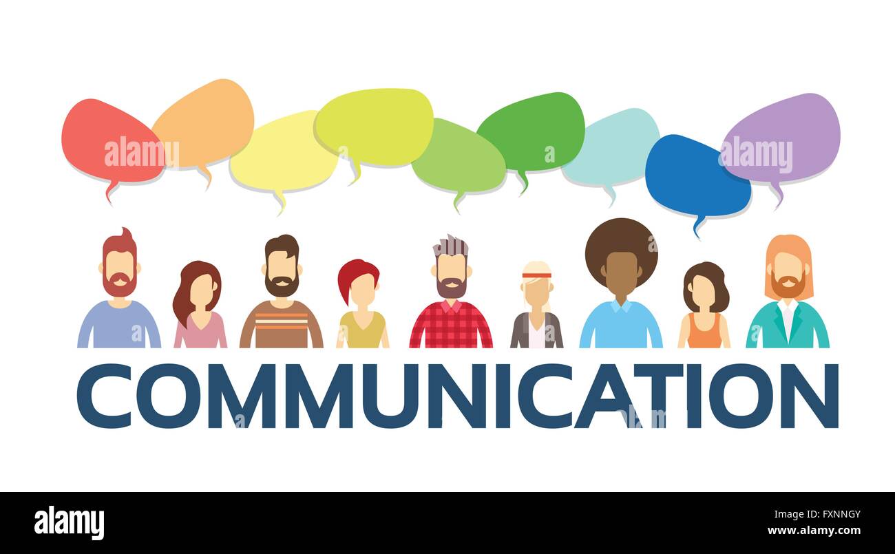 Casual People Group Chat Bubble Communication Social Network Stock - 