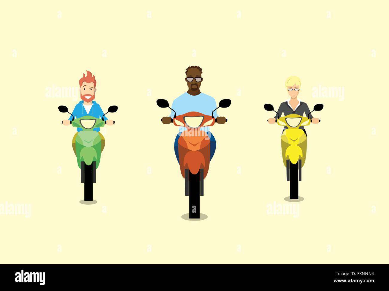 People Group Man Ride Motorcycle Scooter Stock Vector Image & Art Alamy