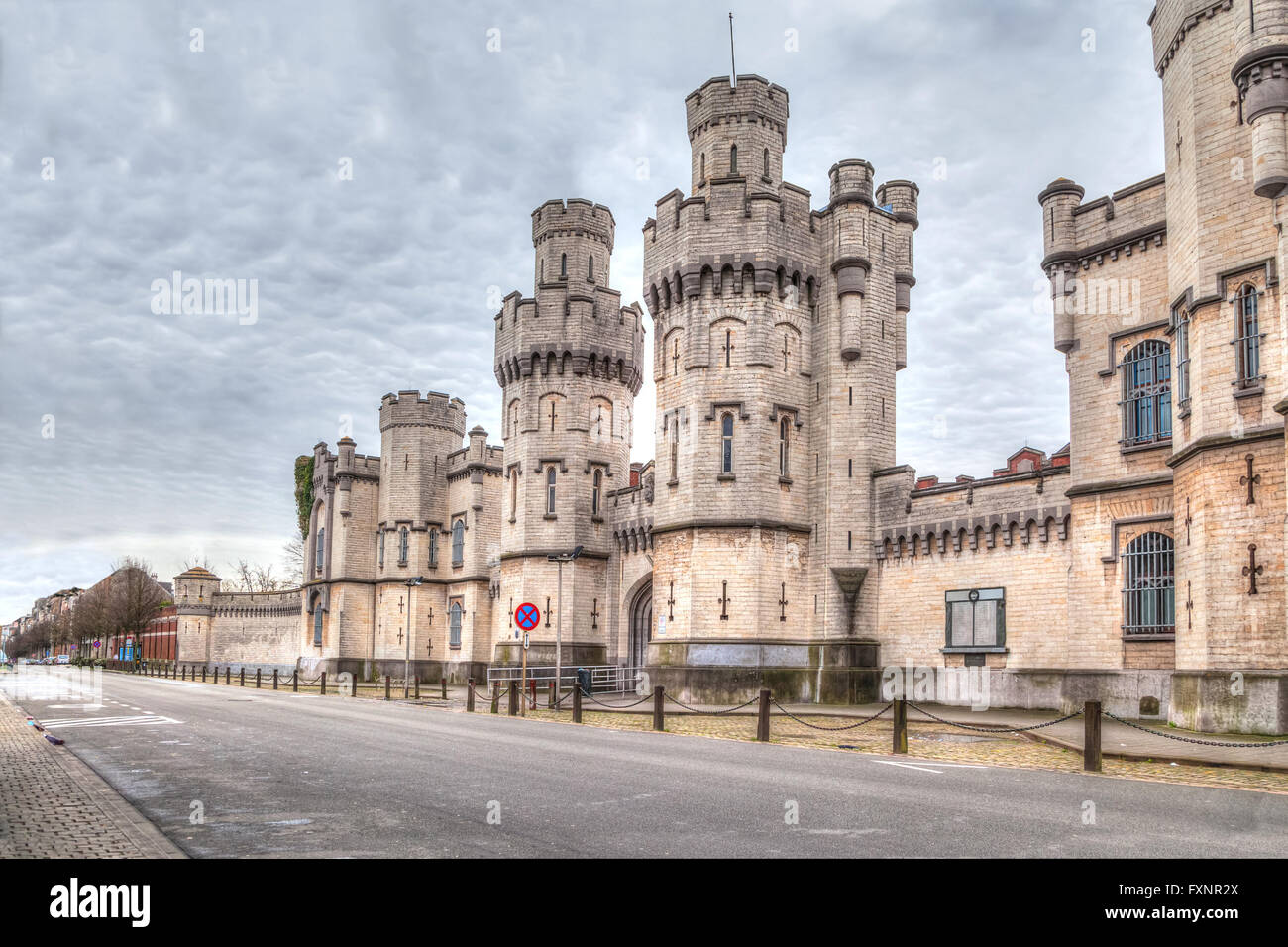 Main gate of historical SaintGilles prison in Brussels, Belgium (with