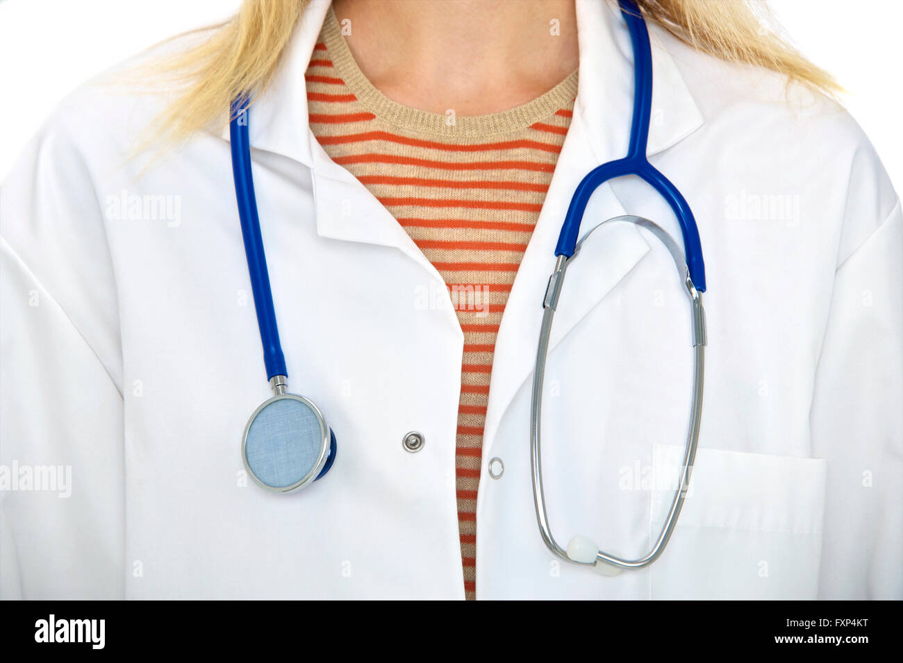 Doctor wearing stethoscope around his neck hires stock photography and
