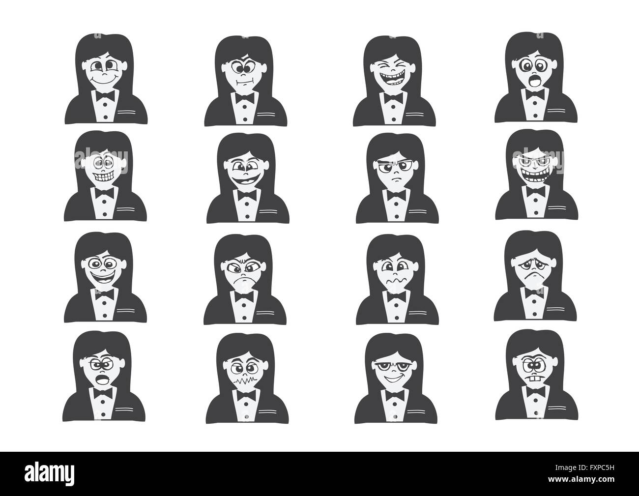 Cartoon faces Set drawing illustration Stock Vector Image & Art - Alamy