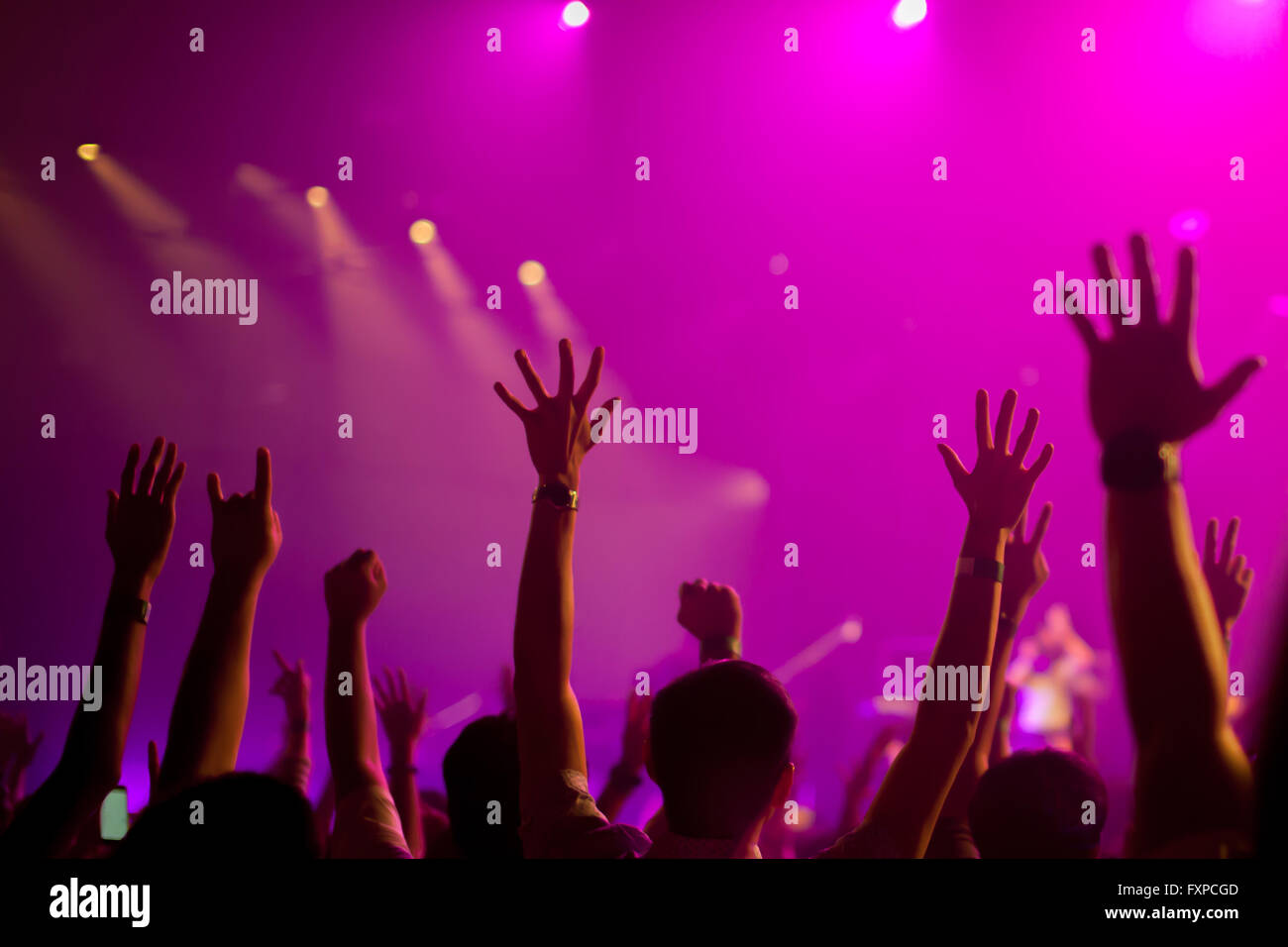 Crowd hands in air hi-res stock photography and images - Alamy