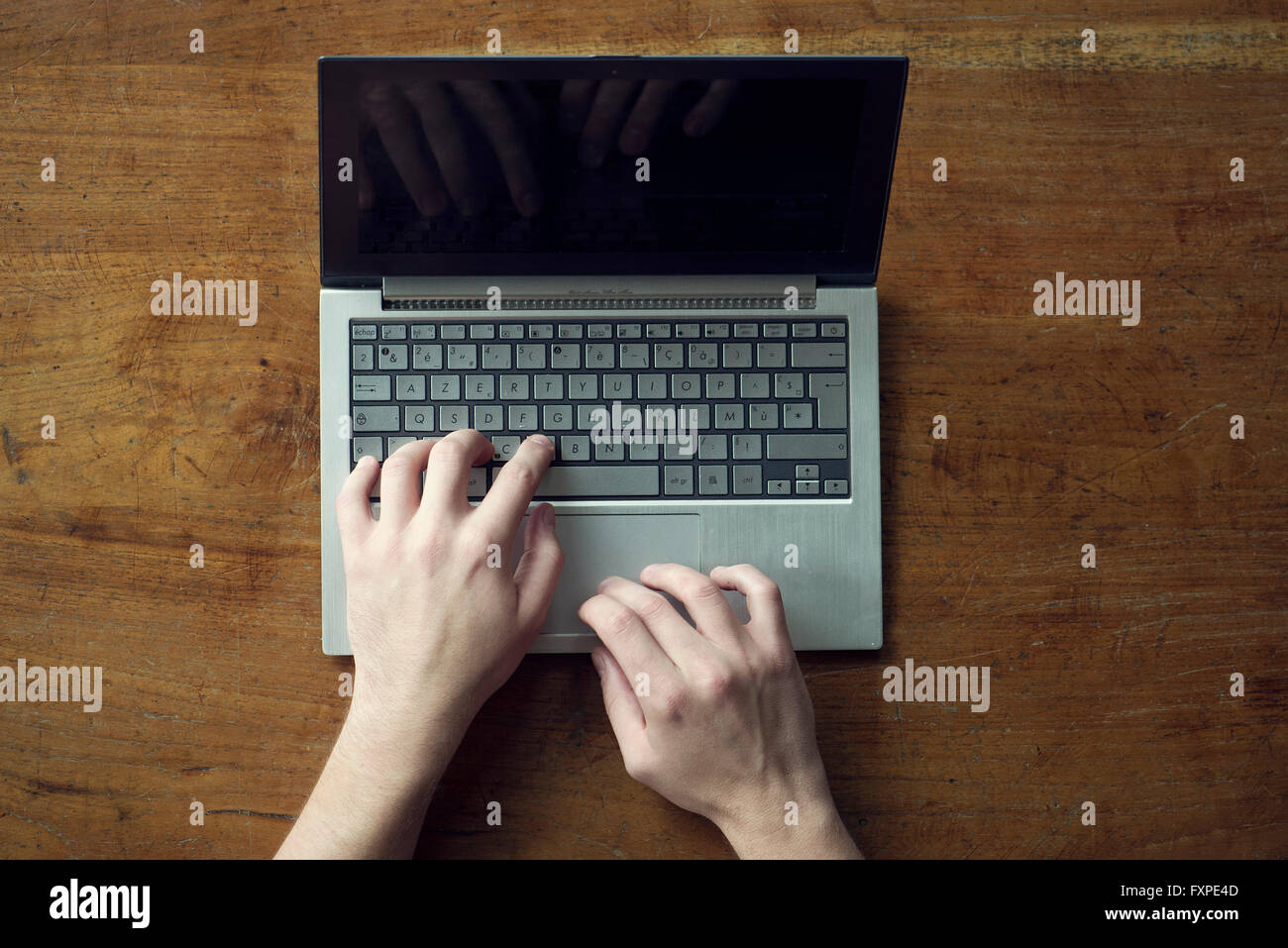 Using Lapton Using laptop computer Stock Photo - Alamy