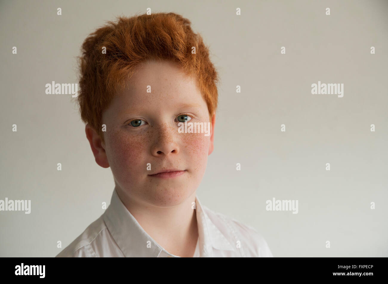 Boy with red hair and freckles, portrait Stock Photo