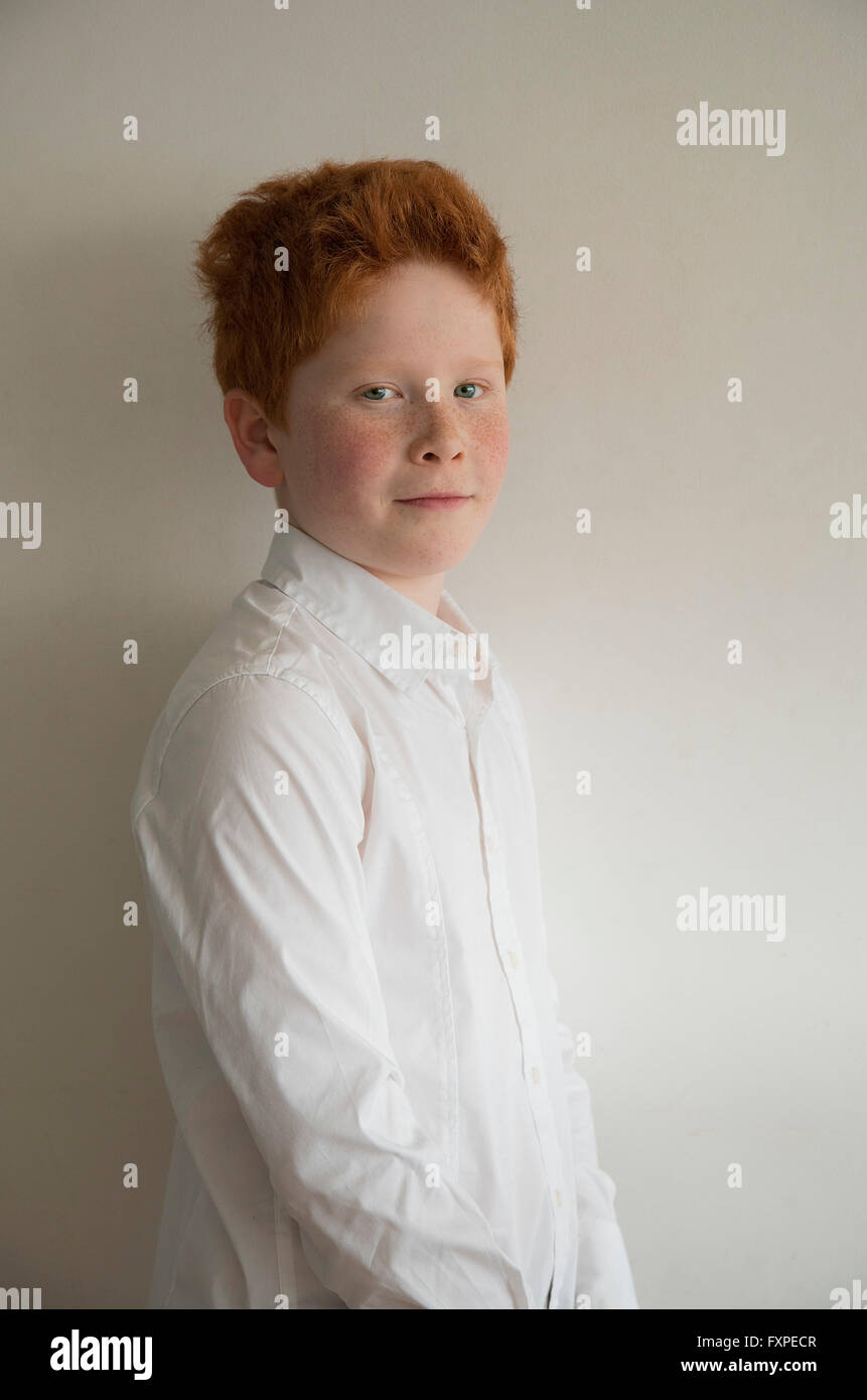 Boy with red hair, portrait Stock Photo