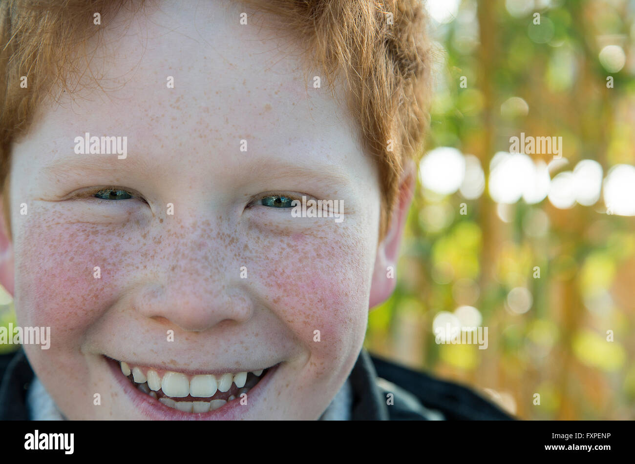 Boy smiling, portrait Stock Photo