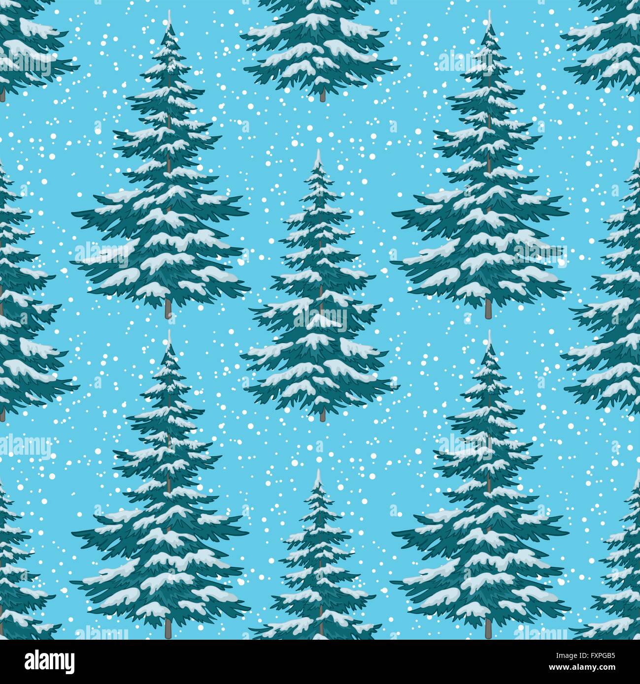 Seamless background, Christmas trees with snow Stock Vector Image & Art ...