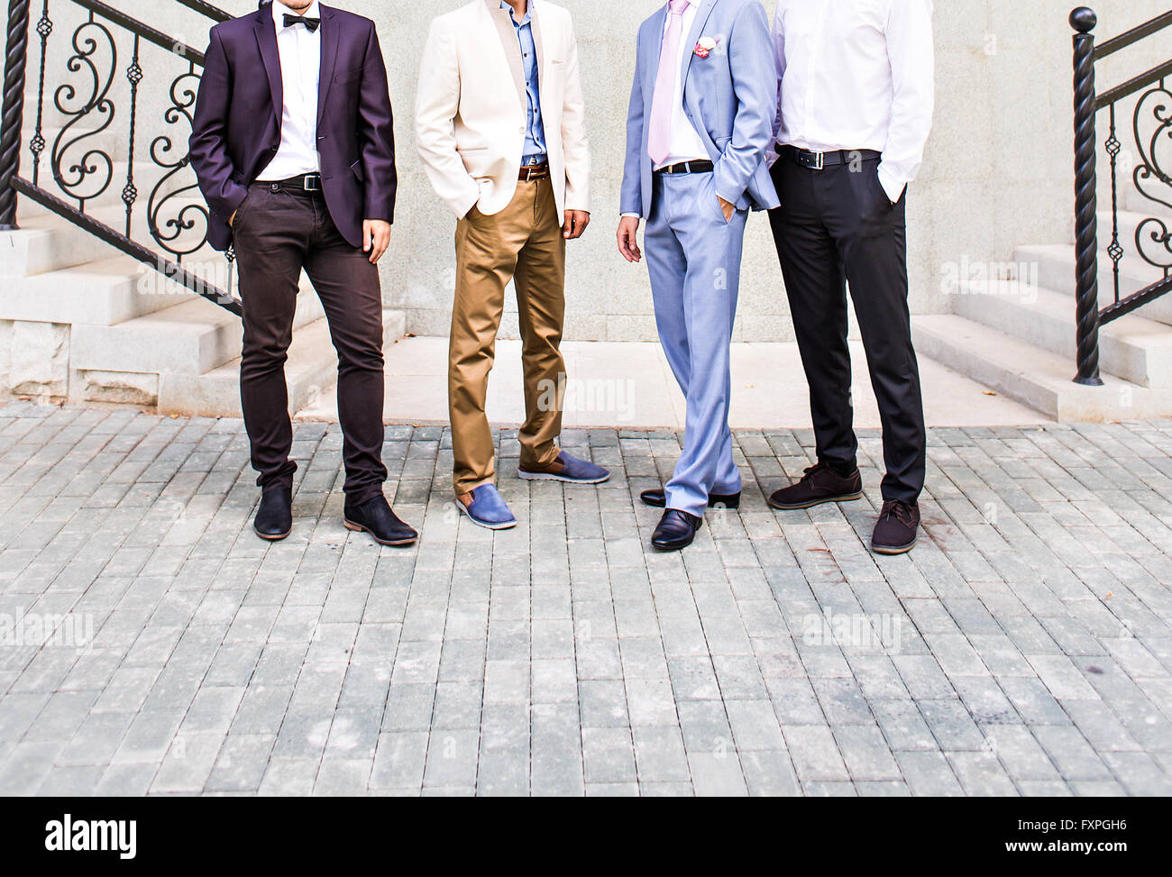 Groom With Best Man And Groomsmen At Wedding Stock Photo Alamy