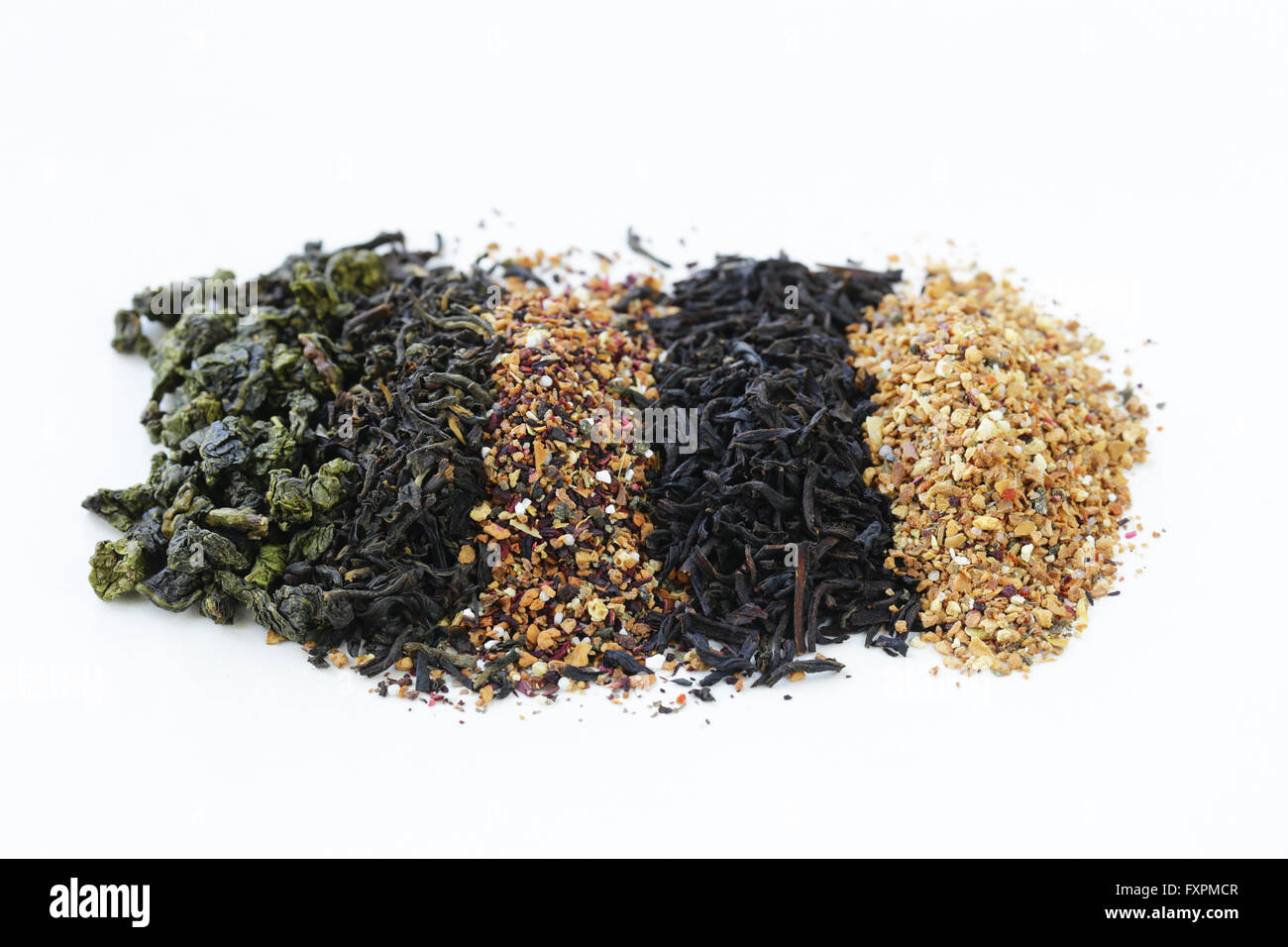 different varieties of dry tea (black,white,green Stock Photo Alamy