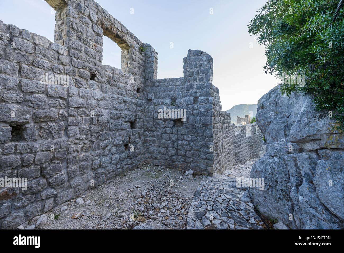 Ston old town in Dalmatia Croatia medieval fortifications Stock Photo