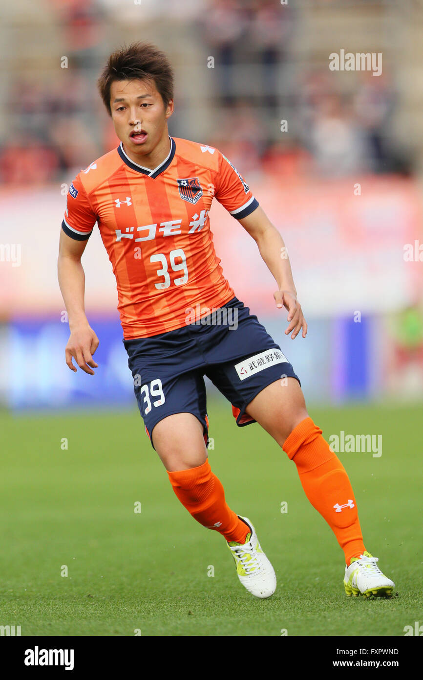 saitama japan 16th apr 2016 jin izumisawa ardija football stock photo alamy alamy