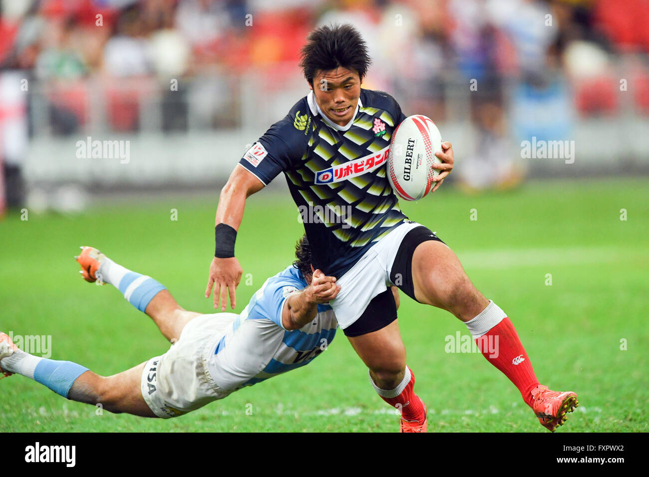 Katsuyuki Sakai (JPN), APRL 16, 2016 - Rugby : HSBC Sevens World Series, Singapore Sevens match Japan and Argentina at National Stadium in Singapore. (Photo by Haruhiko Otsuka/AFLO) Stock Photo