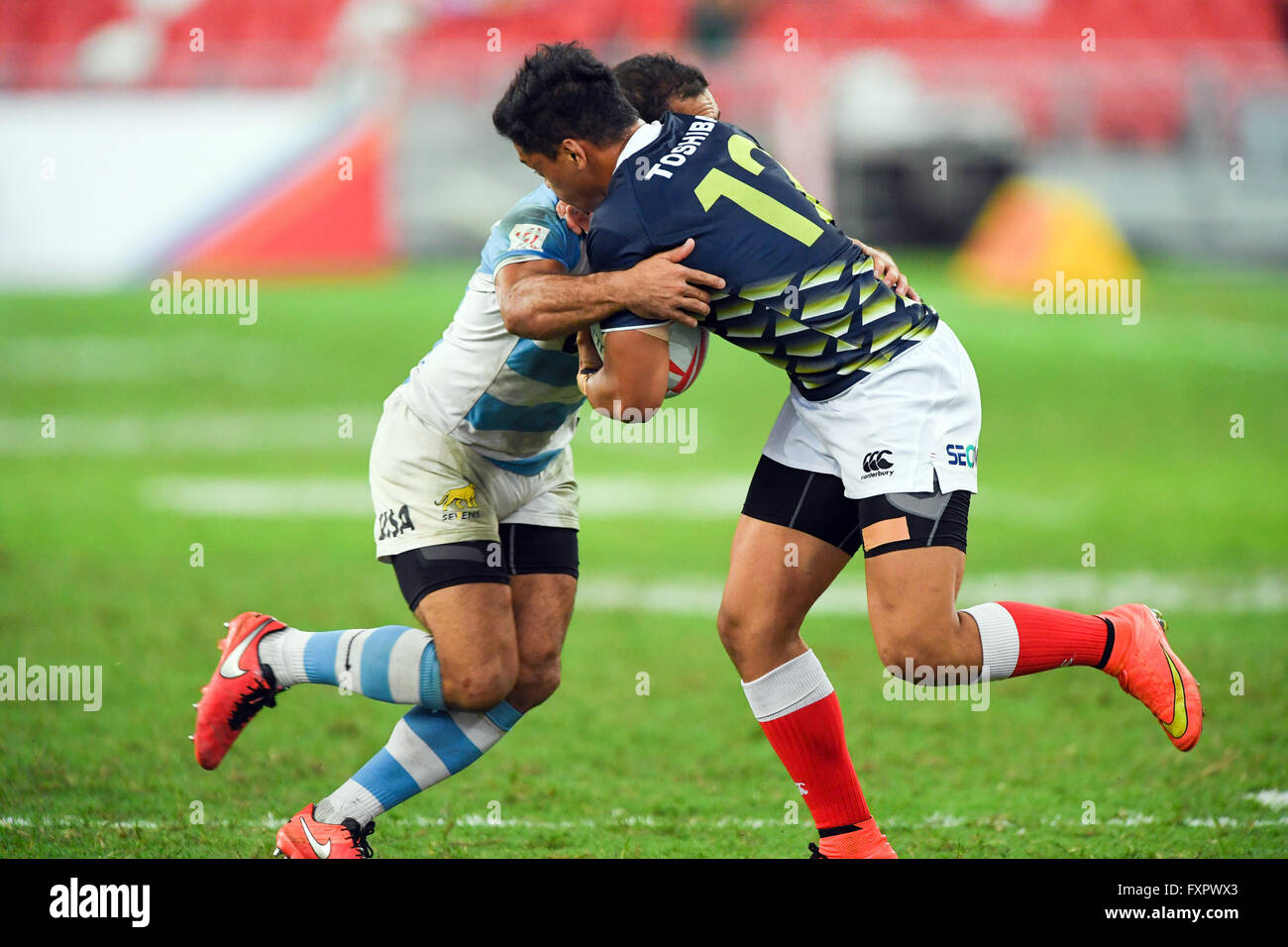 Kazuhiro Goya (JPN), APRL 16, 2016 - Rugby : HSBC Sevens World Series, Singapore Sevens match Japan and Argentina at National Stadium in Singapore. (Photo by Haruhiko Otsuka/AFLO) Stock Photo