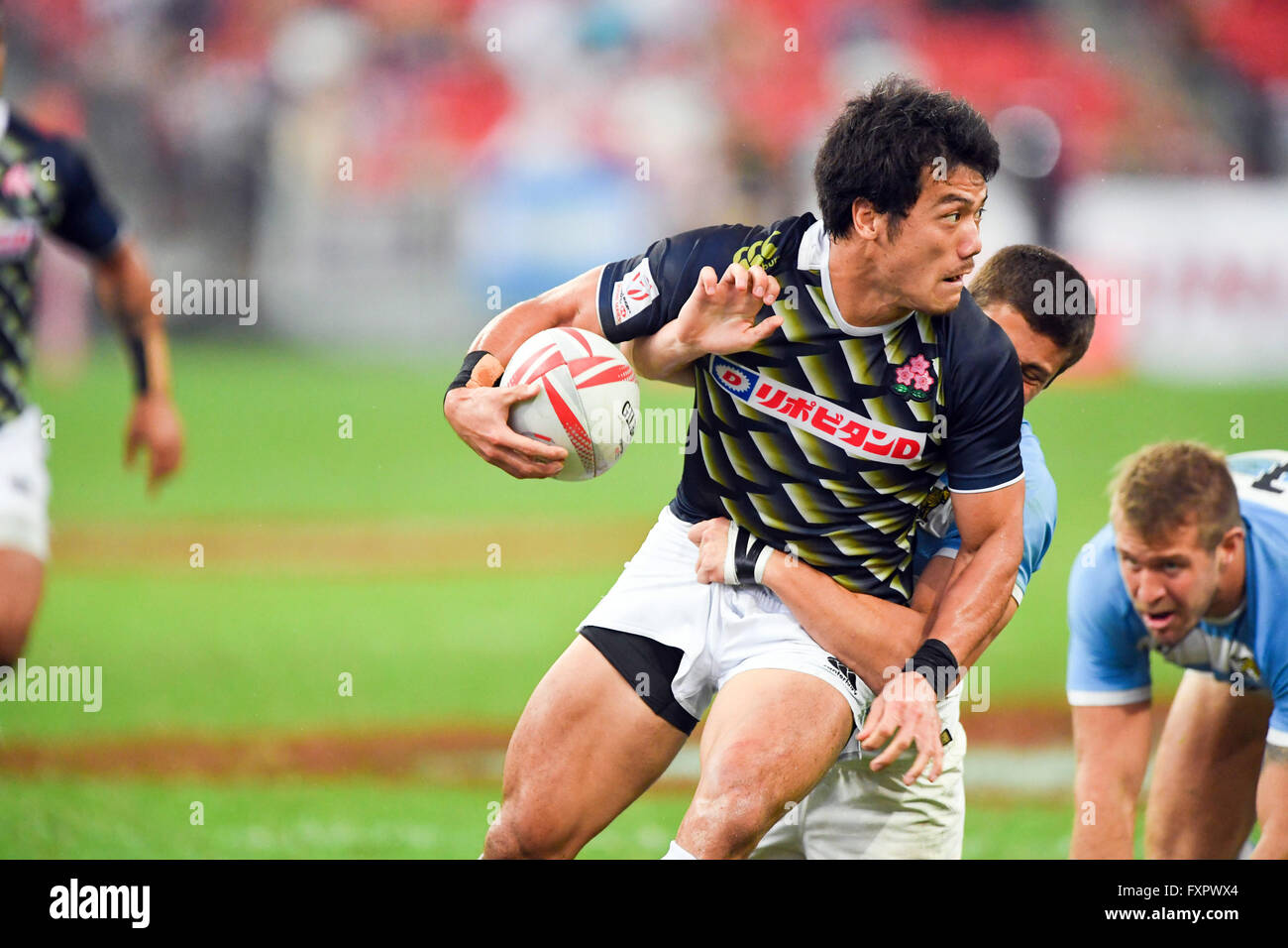 Shohei Toyoshima (JPN), APRL 16, 2016 - Rugby : HSBC Sevens World Series, Singapore Sevens match Japan and Argentina at National Stadium in Singapore. (Photo by Haruhiko Otsuka/AFLO) Stock Photo