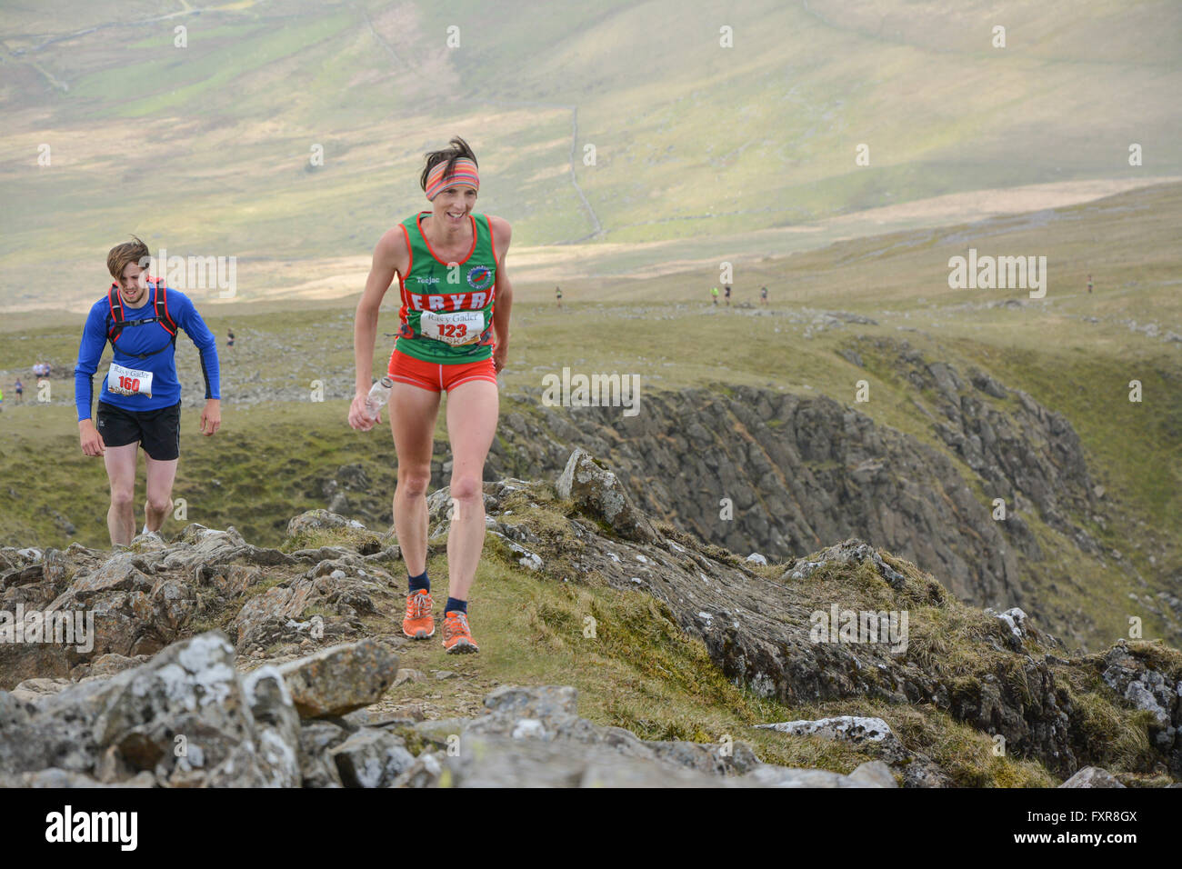 Lauren Jeska running cader fell race 2015 Stock Photo Alamy