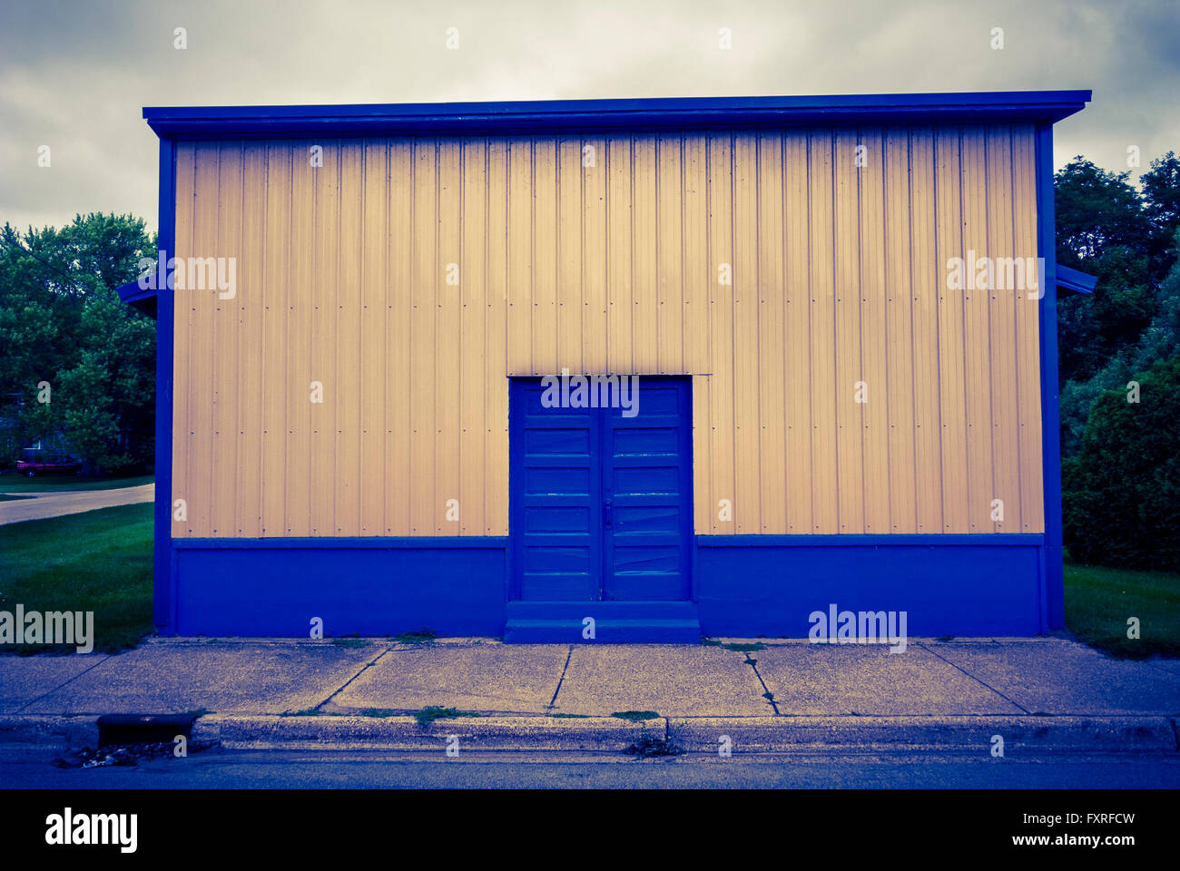 Interesting architecture, storage shed along scenic highway, M22 in Acadia, Michigan, USA Stock