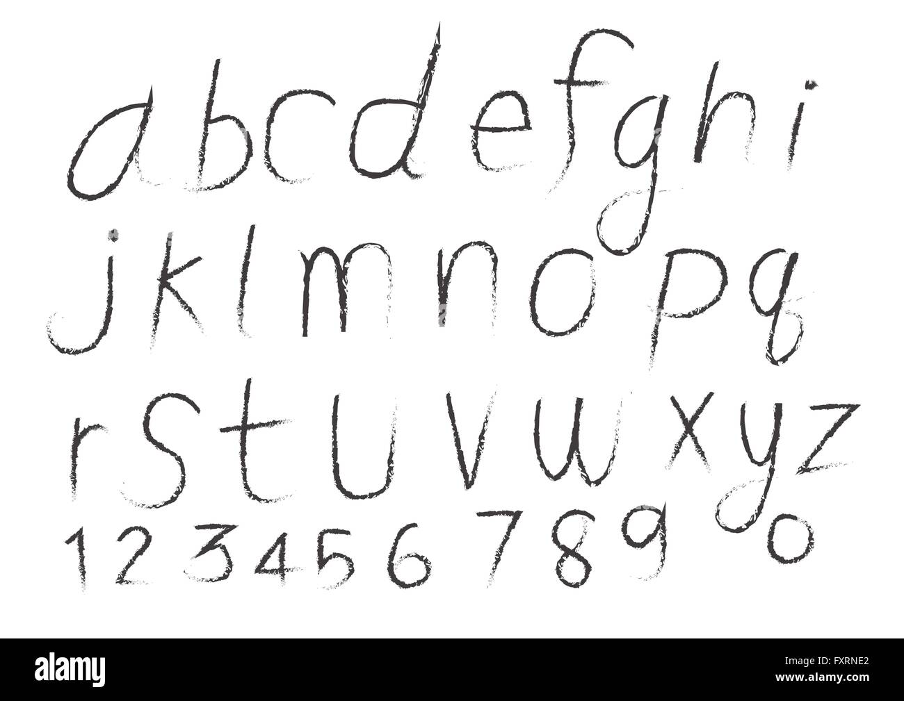 Hand drawn letters alphabet written with brush Stock Vector Image & Art ...